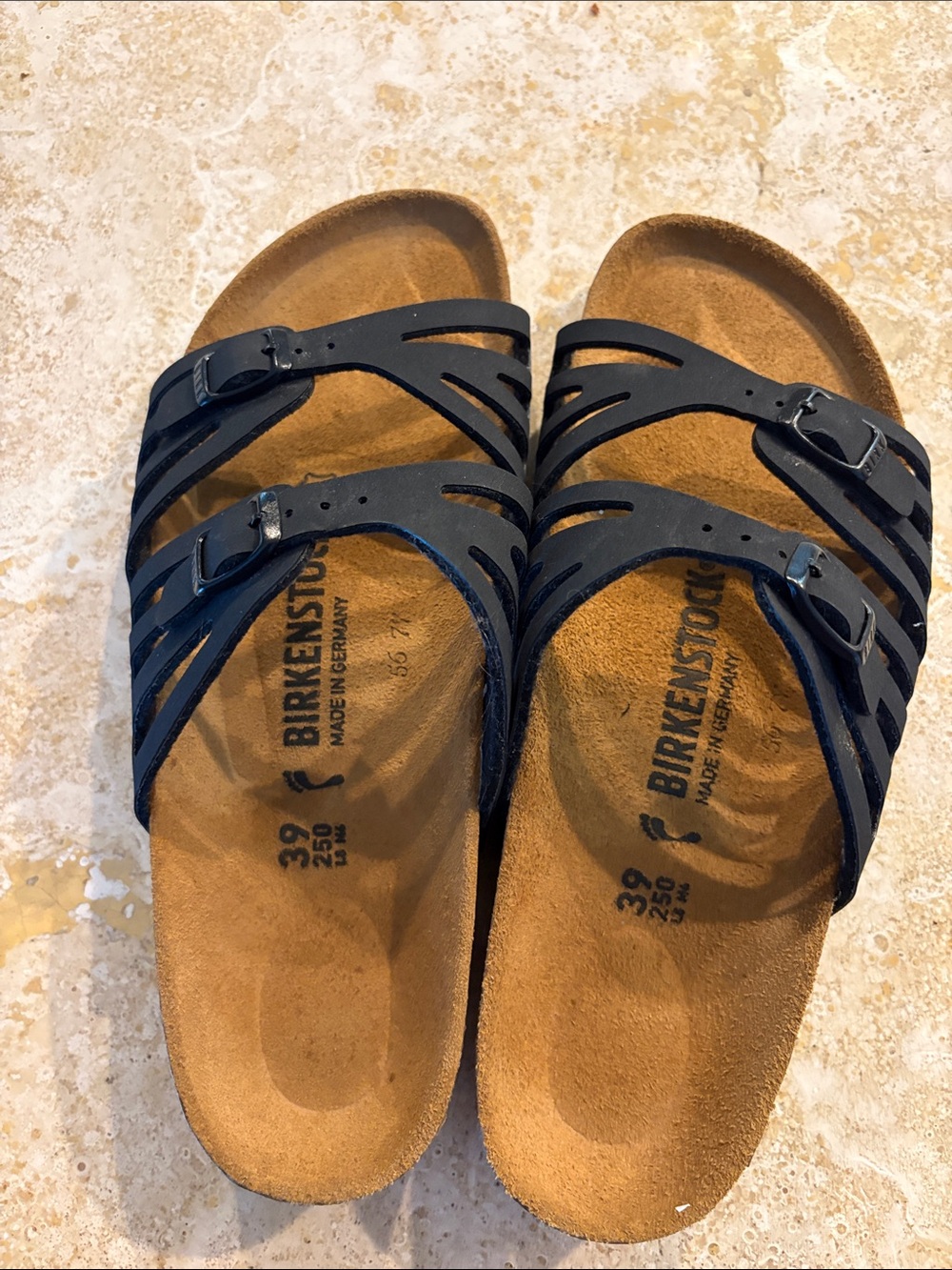 Birkenstock Women's Black Multi-Strap Cork Footbed Sandals
